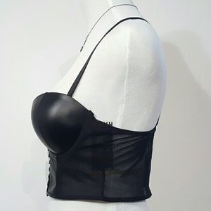 Leather Black Bustier